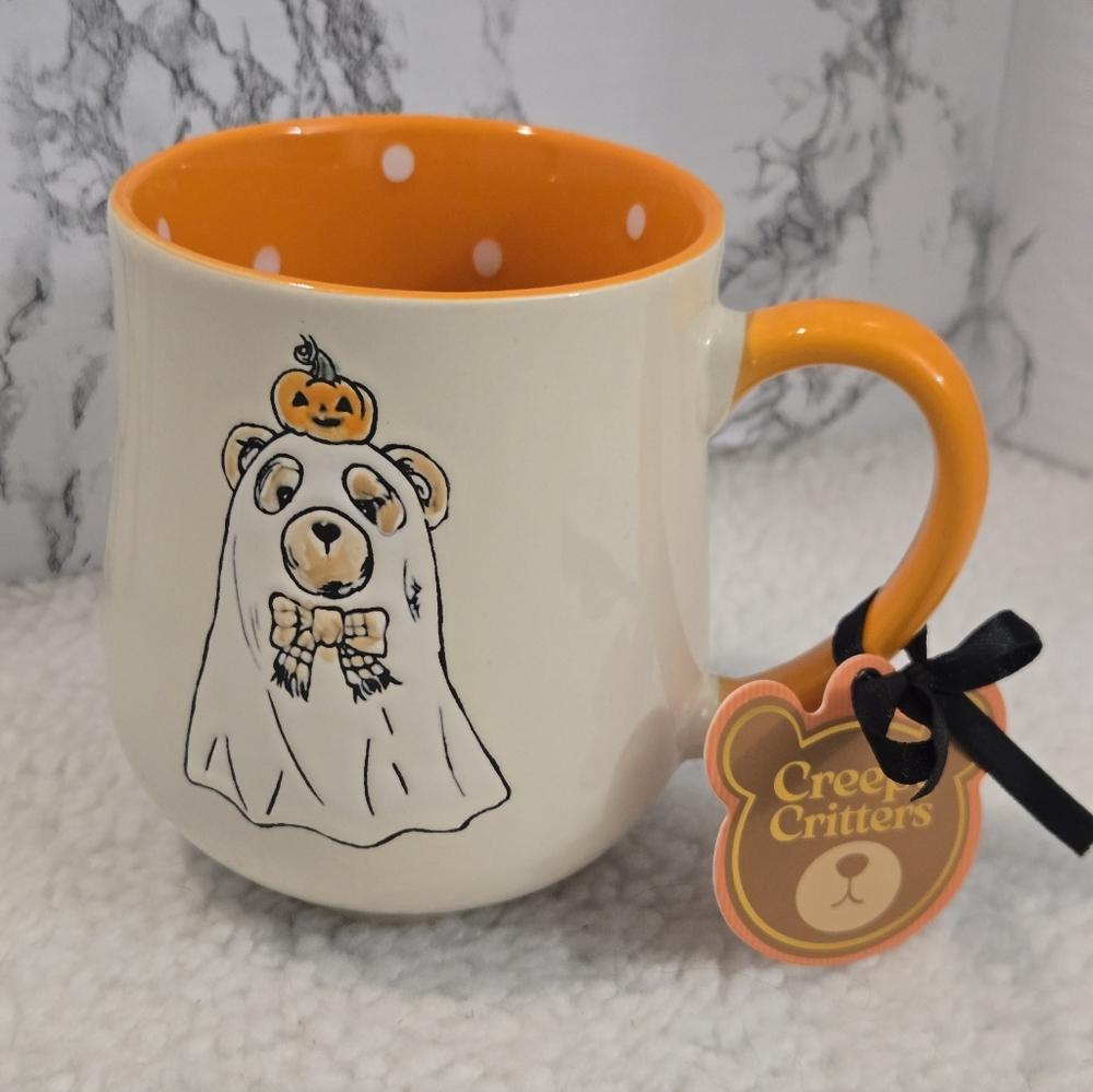 NWT Creepy Critters Halloween ghost bear mug